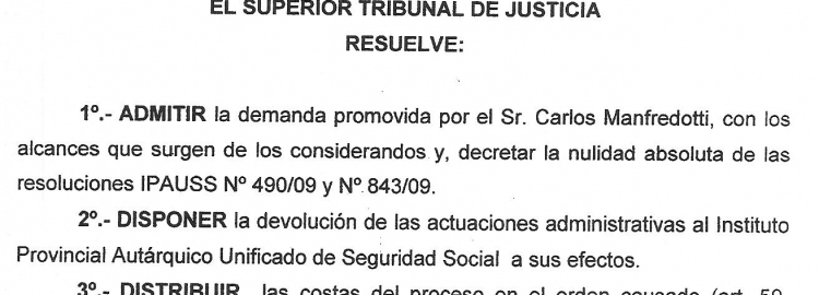 El instituto deberiá pagarle casi 10 millones de pesos a Carlos Manfredotti (imagen)