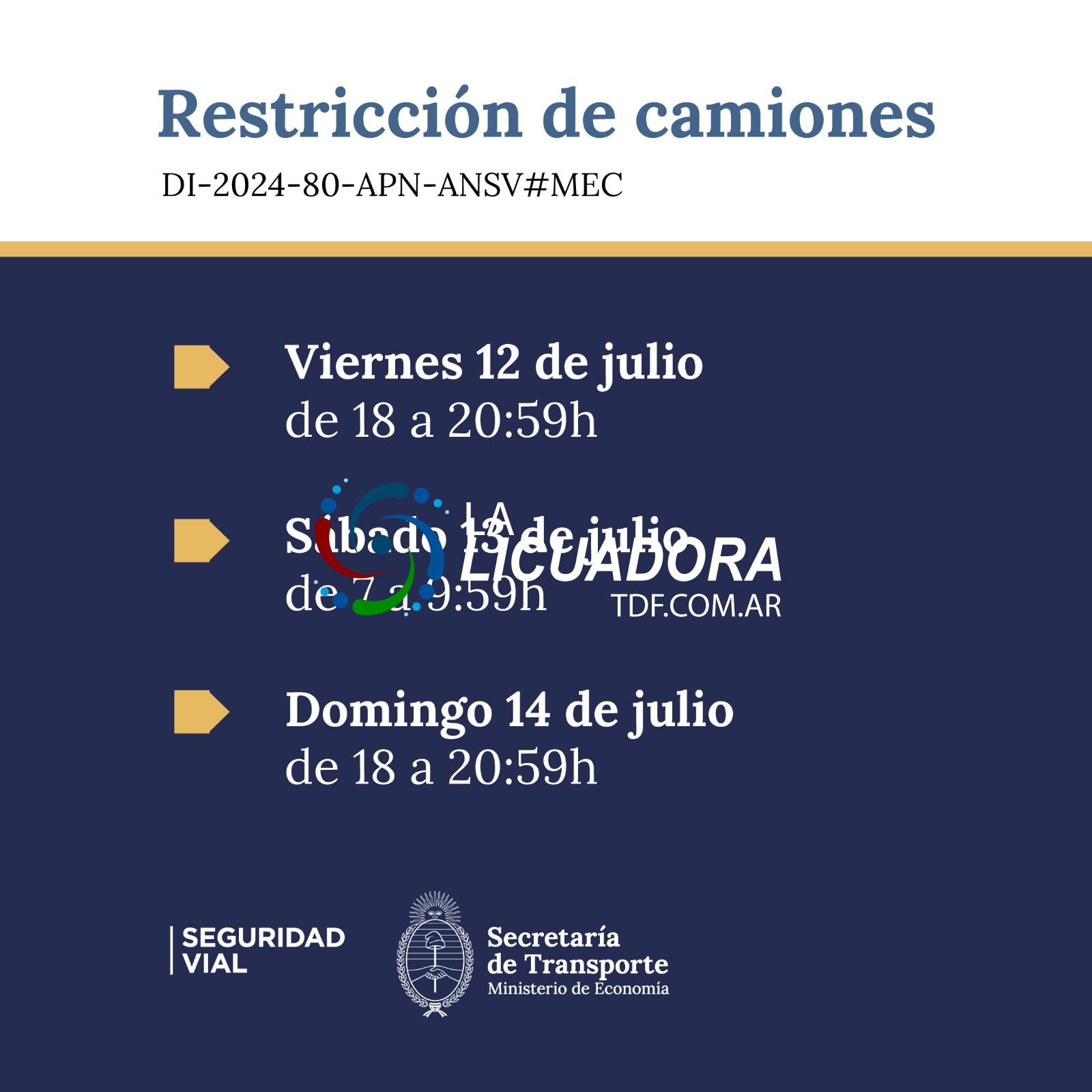 Desde esta tarde RESTRICCIÓN EN RUTAS NACIONALES PARA CAMIONES POR EL ...